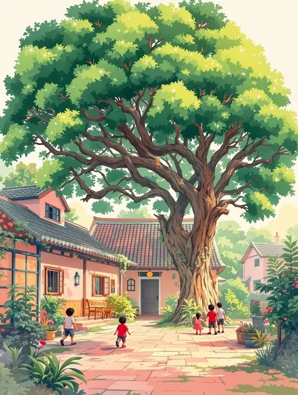院子里的大榕树